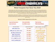 Tablet Screenshot of motelcoupons.org